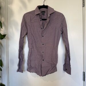 H&M Men's Red Checkered Button Down Shirt